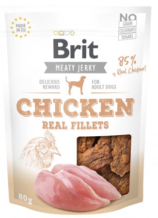Brit Jerky snacks 85% kip fillets 80 gram