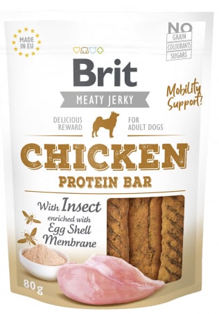 Brit Jerky snacks kip met insect proteine bar 80 gram