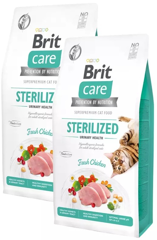 Brit care cat graanvrij sterilized urinary health 7 kg + gratis kattenbakvulling 5kg twv €7,95 (vanaf €4,00)