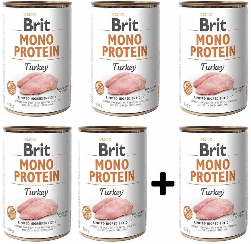 Brit mono protein Kalkoen 400 gram 5+1 gratis