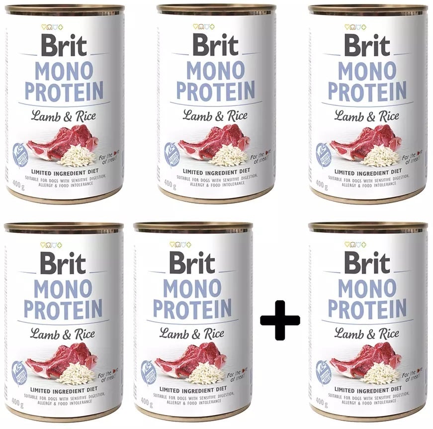 Brit mono protein Lam & Rijst 400 gram 5+1 gratis