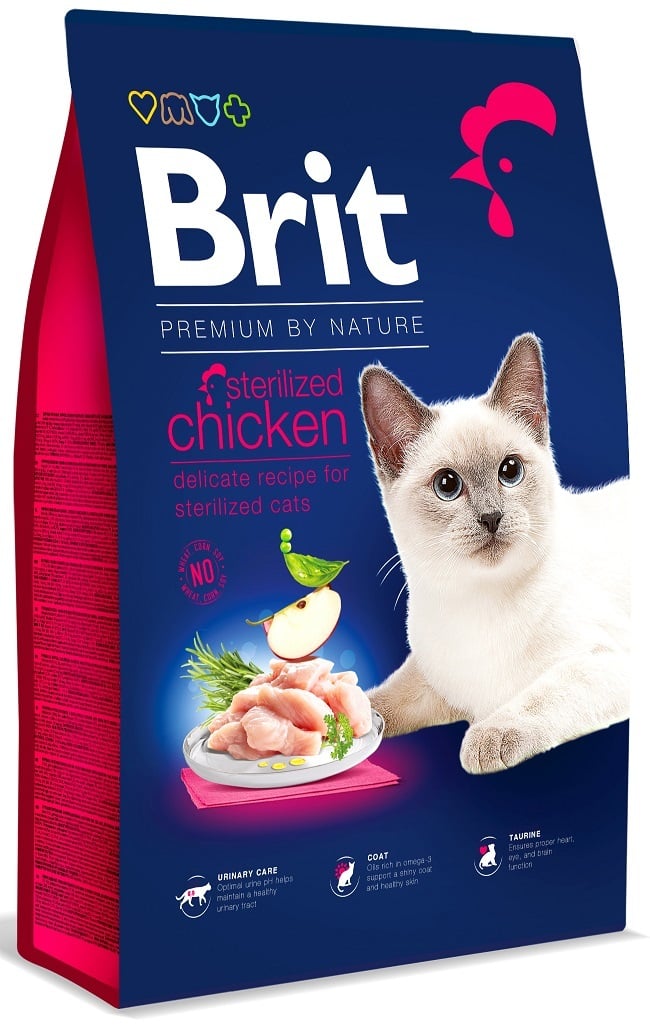 Brit premium by nature cat sterilized chicken 8kg