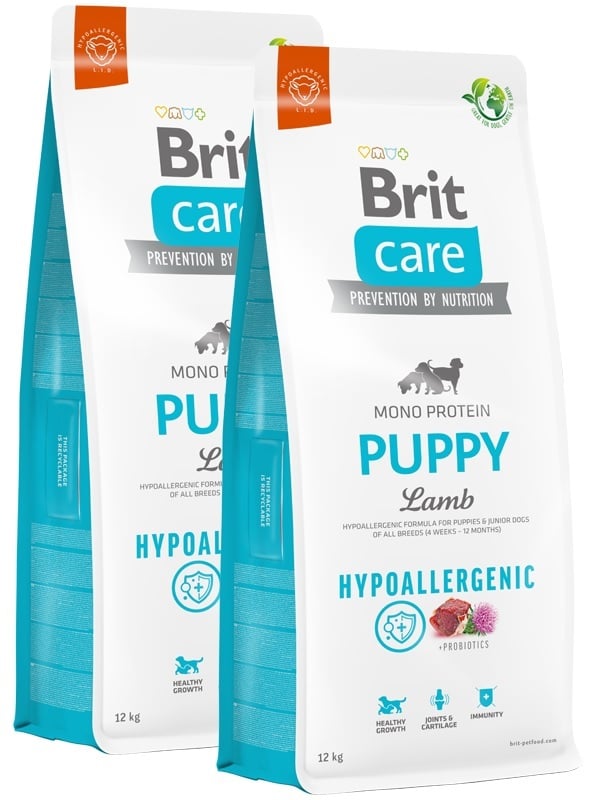 2 x 12kg economy deal Brit care puppy lam en rijst hypoallergenic