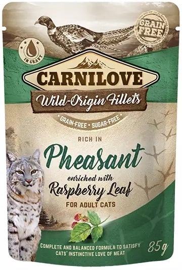 Carnilove kat pouch rich in Pheasant verrijkt met frambozen 85 gram