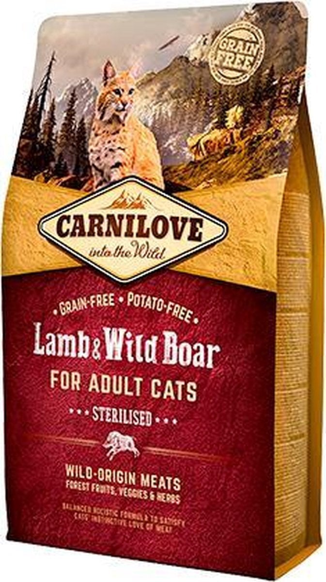 Carnilove kat Lam&Wild zwijn adult Sterilised graanvrij 2kg