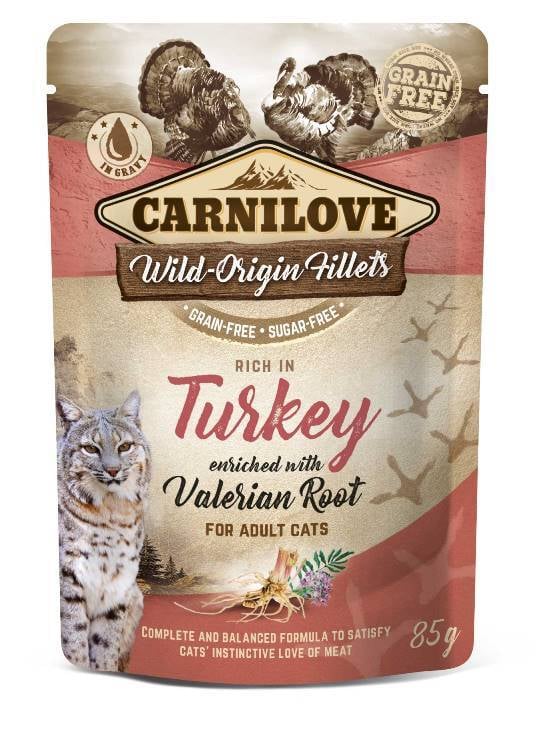 Carnilove kat pouch rich in Turkey verrijkt met Valeriaan 85 gram