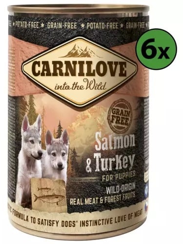 Carnilove Zalm en Kalkoen puppy pate (met 70% vlees!) 400gram 5+1 gratis