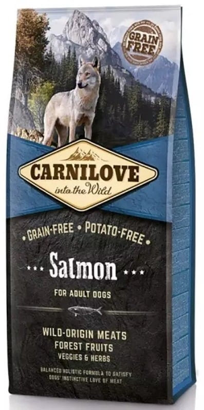 Carnilove adult hondenvoer Zalm (70% vlees!) 12kg + bonus