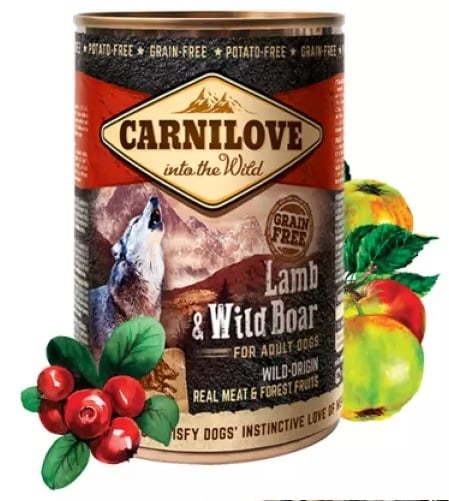 Carnilove Lam&Wild zwijn adult pate (met 70% vlees!) 400 gram