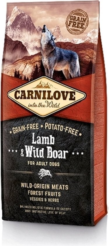 Carnilove adult hondenvoer Lam&Wild zwijn (70% vlees) 12kg