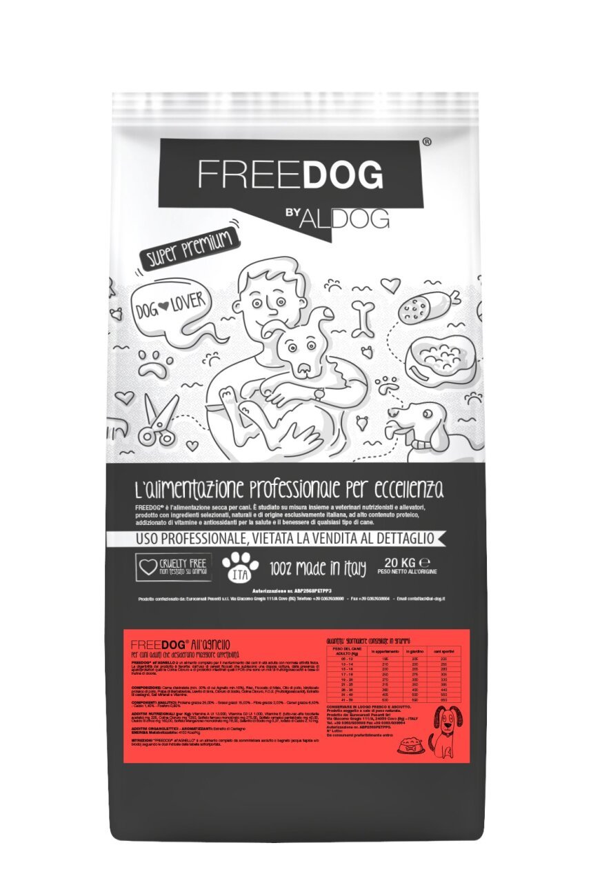 Freedog lam hondenvoer super premium 20kg ** nog slechts enkele stuks