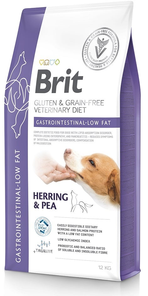 Brit veterinary diet Gastrointestinal Low fat Haring&Erwten 12kg
