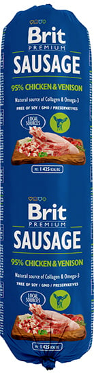 Brit Worst met kip en hert 800 gram 95%vlees