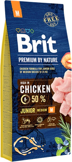 BRIT premium by Nature junior medium 50% kip! 15kg