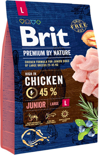 Brit premium by nature junior Large 45% kip 15kg + bonus (vanaf €12,95)