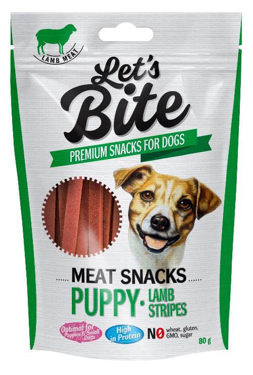 Let's Bite Meat Snacks Puppy Lamb Stripes 80g