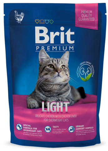 actieprijs A merk Brit premium kat (40% vlees) light 300gr probeerverpakking