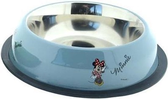 actie Disney voer- of drinkbak rvs antislip 23cm grijs Minnie Mouse