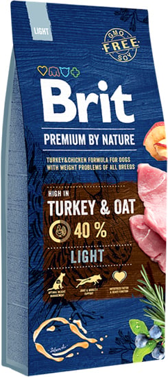 Brit premium by nature light 40% kalkoen 15kg