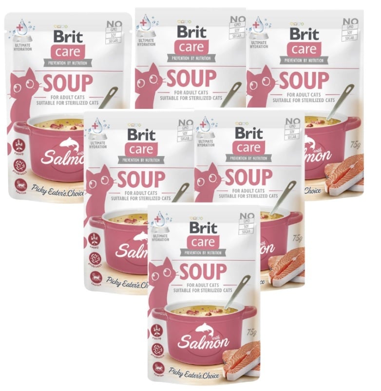 Brit care cat soup salmon 6 x 75gram