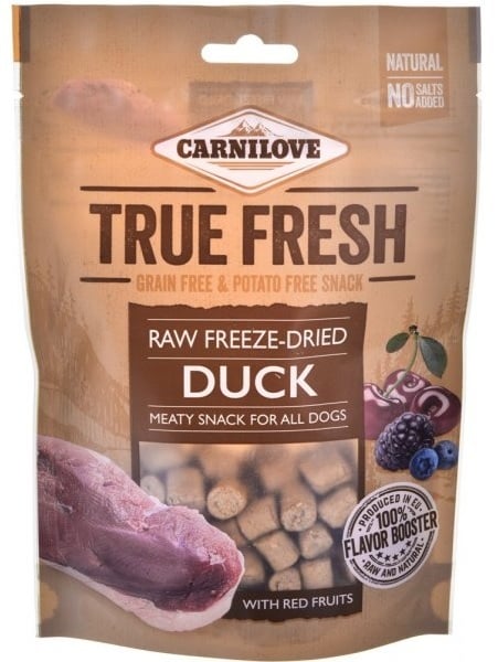 Carnilove true fresh raw freeze-dried eend met rood fruit 40 gram