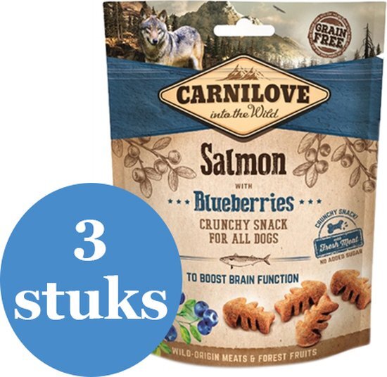 Carnilove Crunchy Snack Zalm / Blauwe Bes - 3 x 200 g