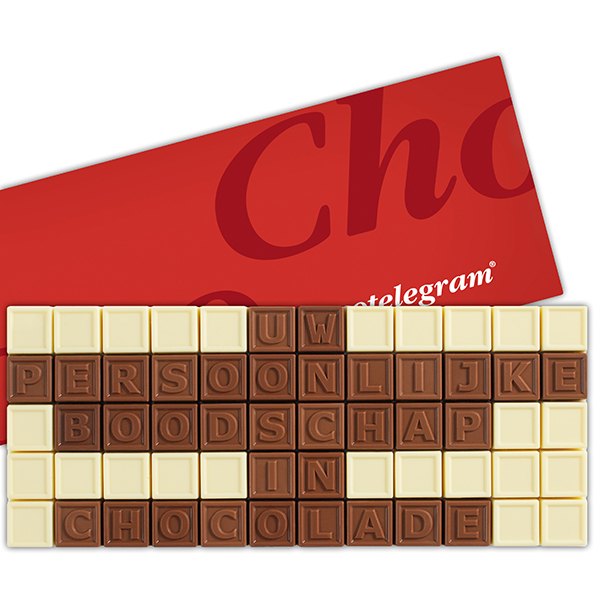 Chocolade telegram met 60 blokjes