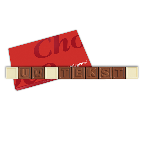 Chocolade telegram met 10 blokjes