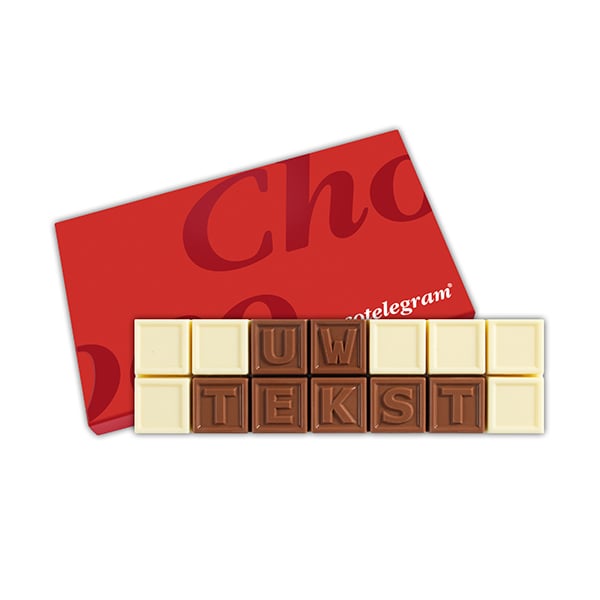 Chocolade telegram met 14 blokjes