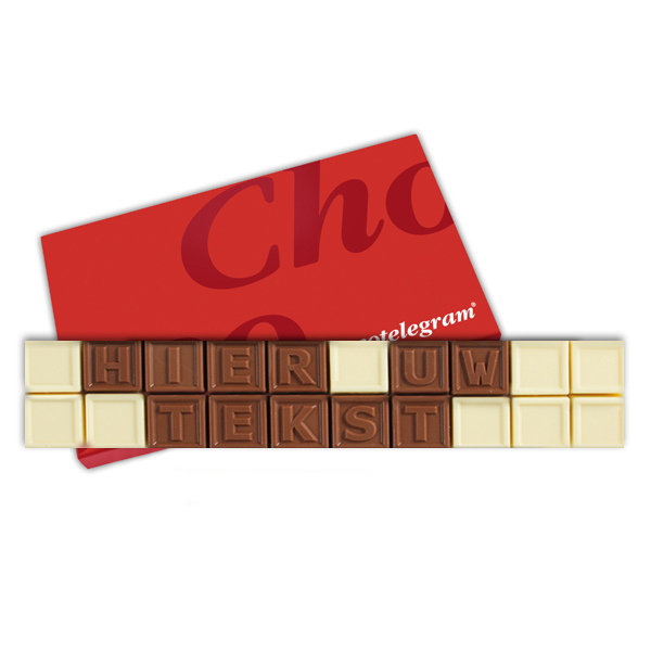 Chocolade telegram met 20 blokjes