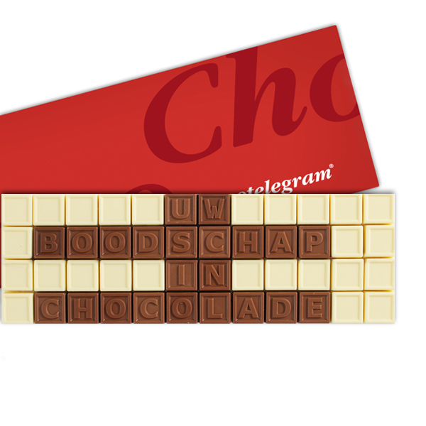 Chocolade telegram met 48 blokjes