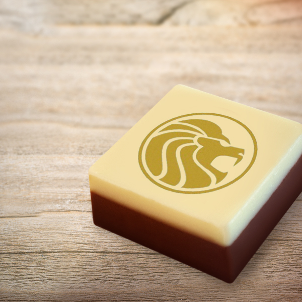 Chocolade blokje met logo