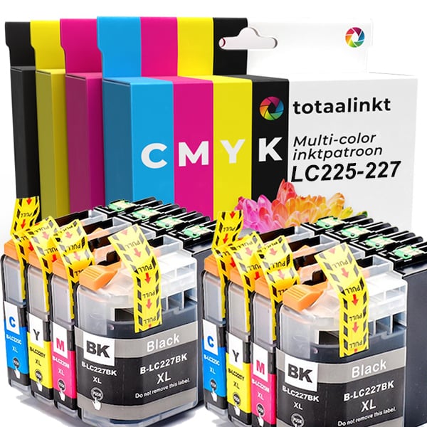 Inktcartridge voor Brother LC-227XLVALBPDR | 8-pack multi-color