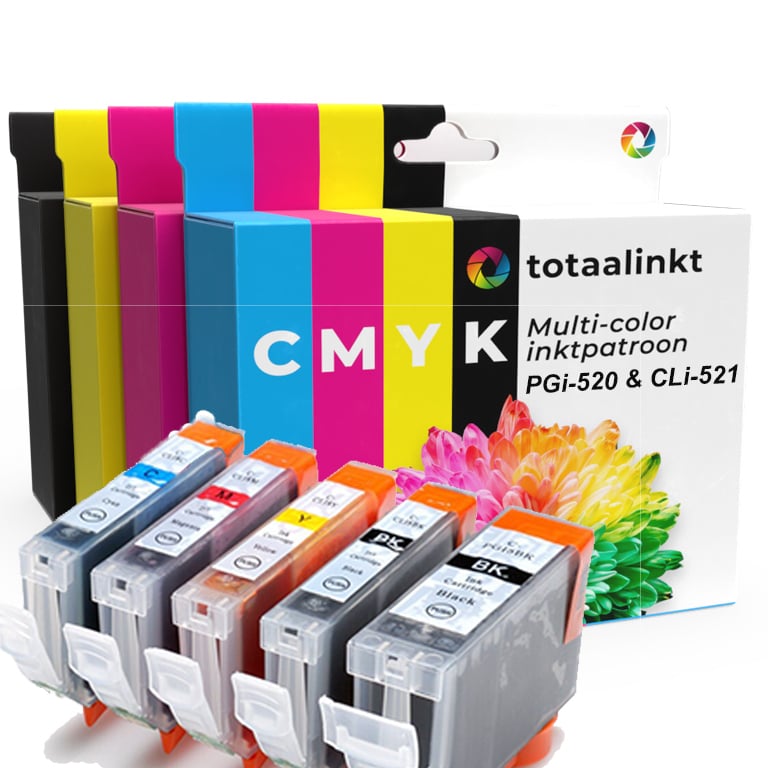 Inktcartridge voor Canon PGI-520 CLI-521 | 5-pack multicolor