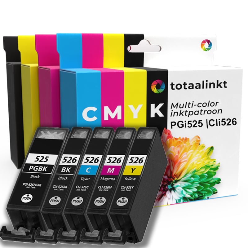 Inktcartridge voor Canon PGI-525 CLI-526 | 5-pack multicolor