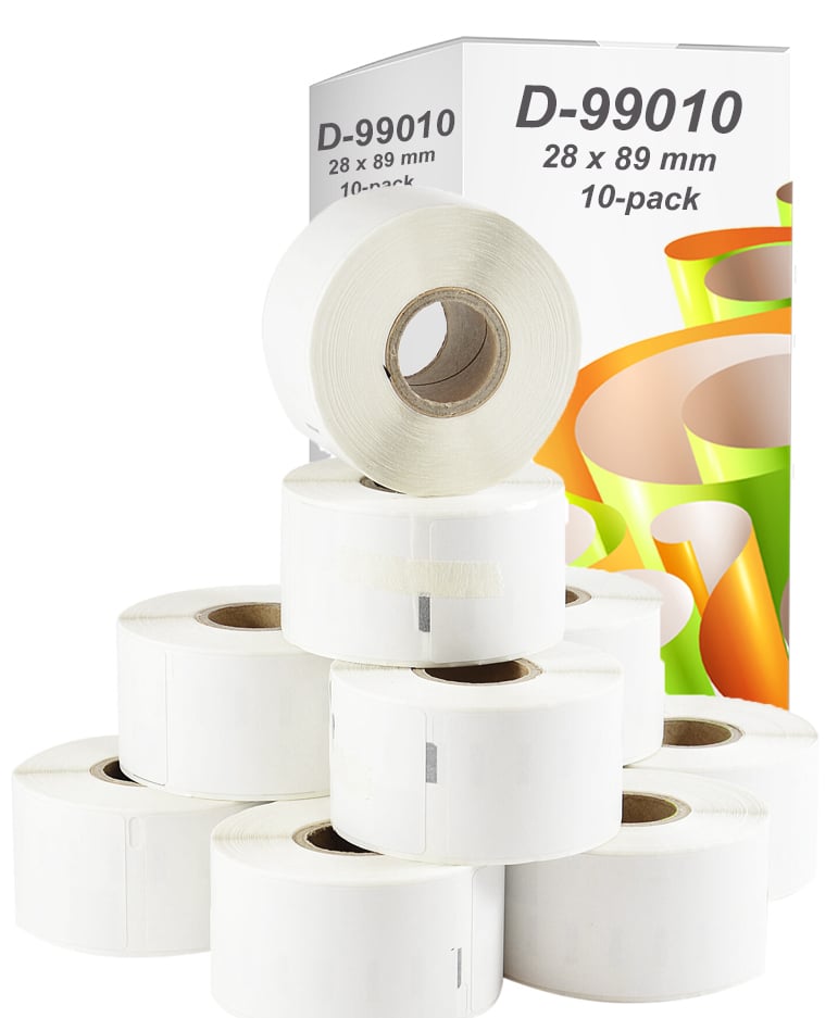 Etiket label voor Dymo 99010 wit - 10 rollen - multipack