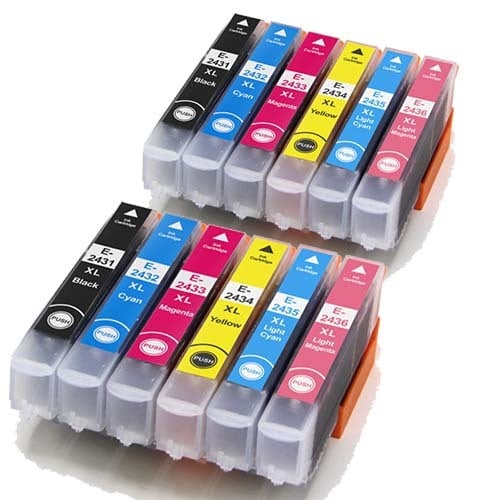 Inktpatroon voor Epson 24XL | 12-pack multicolor