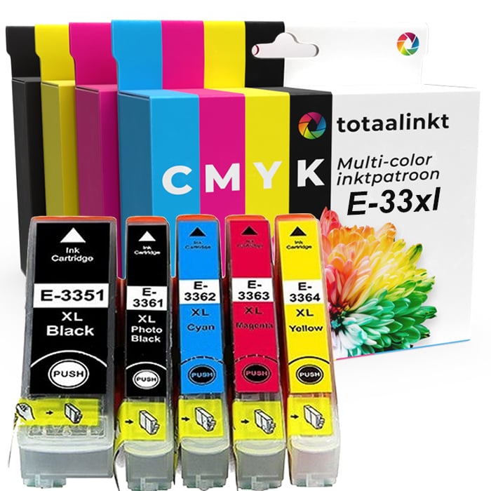 Inktpatroon voor Epson 33XL-T3357 | 5-pack multicolor