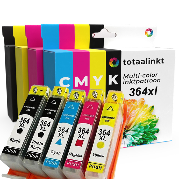 Inktcartridge voor HP 364XL | Multi-color 5-pack