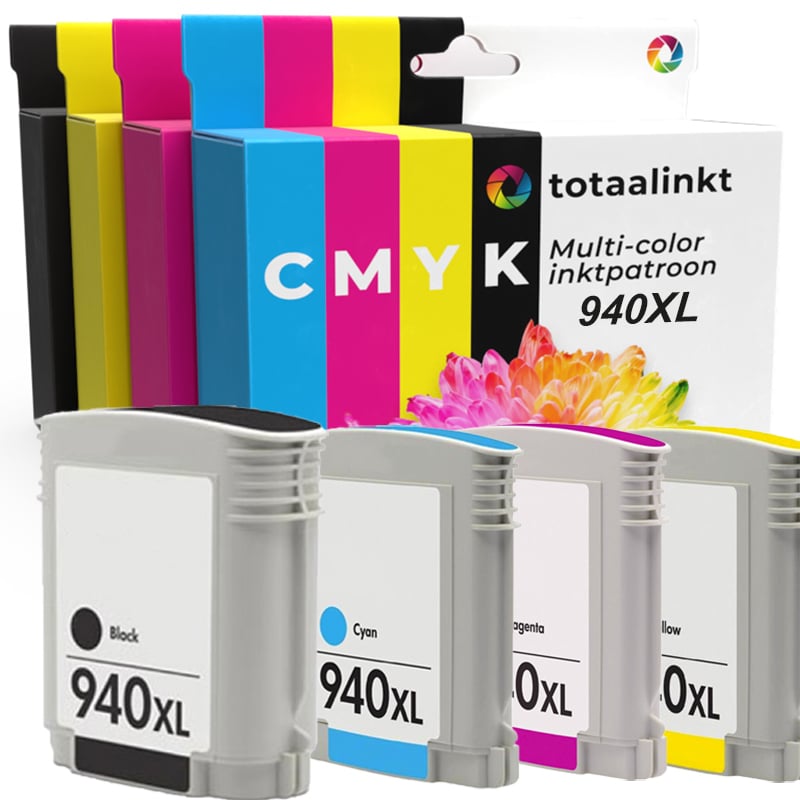 Inkt cartridge voor HP 940XL | 4-pack multi-color