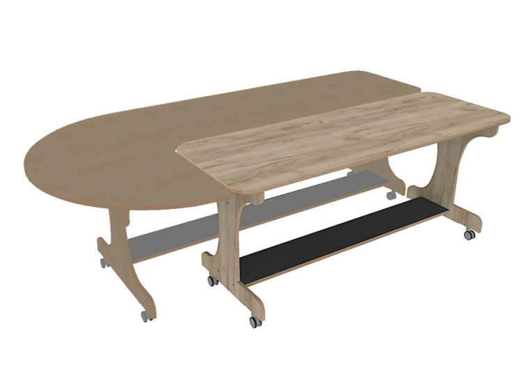 Rechte tafel tbv J-tafel L225cm/kleur