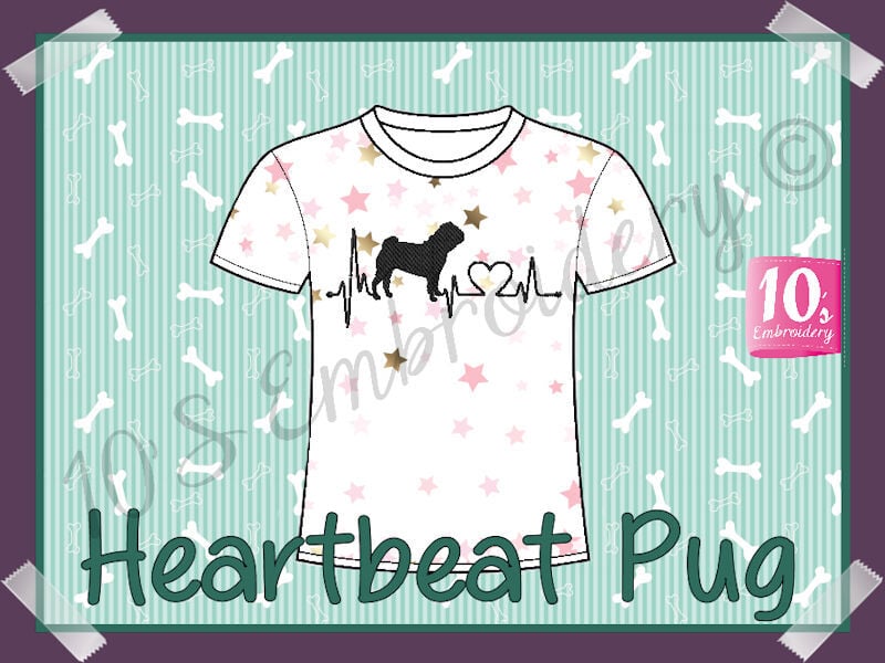 Pattern Heartbeat Pug
