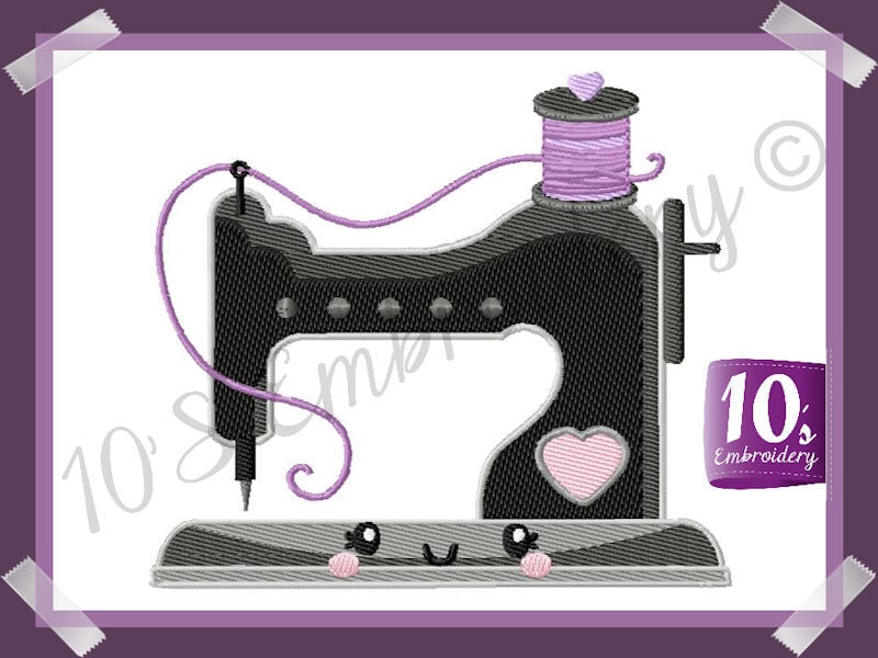 Pattern Cute Sewing Machine