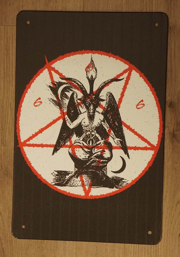 Metalen wanddecoratie  " Satan met pentagram "