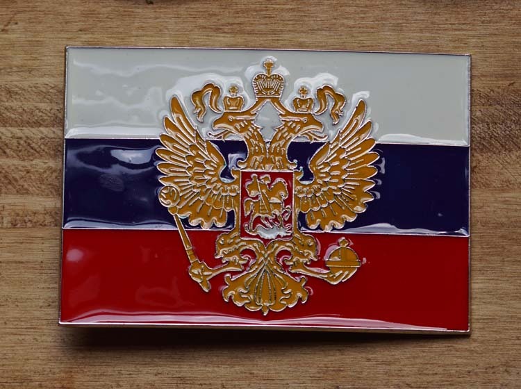 Oude vlag van Rusland buckle " Het wapenschild van de Tsaar "