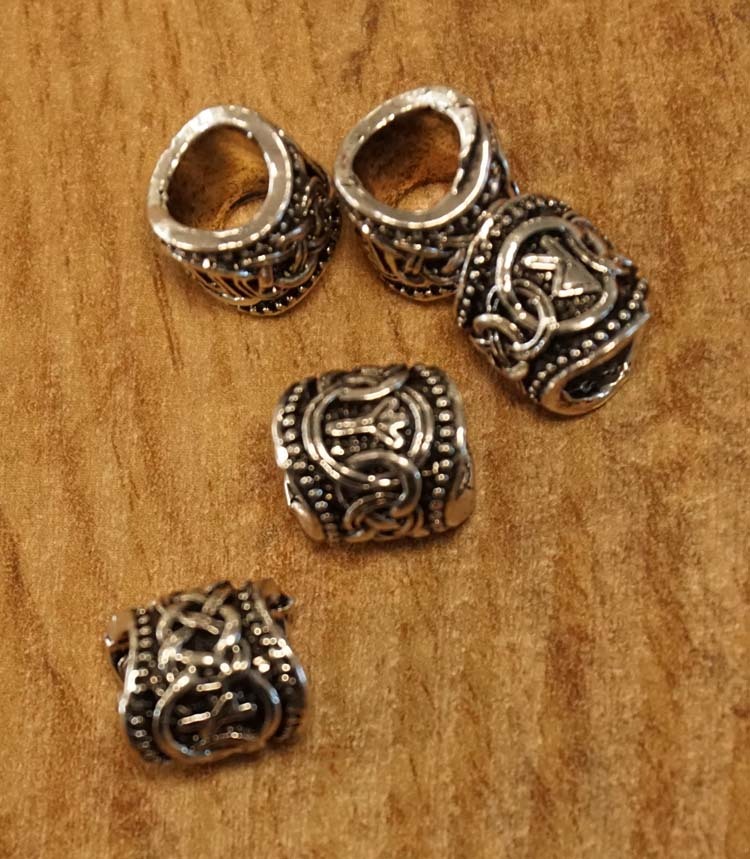 Baardkralen " Keltische symbolen " set van 6 stuks