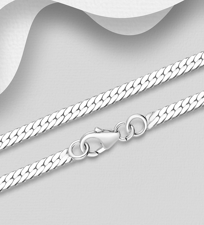 Zilveren ketting foxing chain " 55 cm lang, 3 mm dikte "