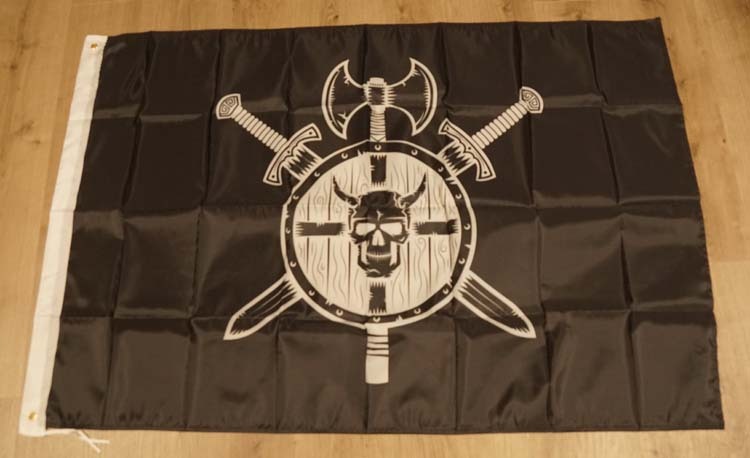 Vlag " Vikingschild met zwaarden "
