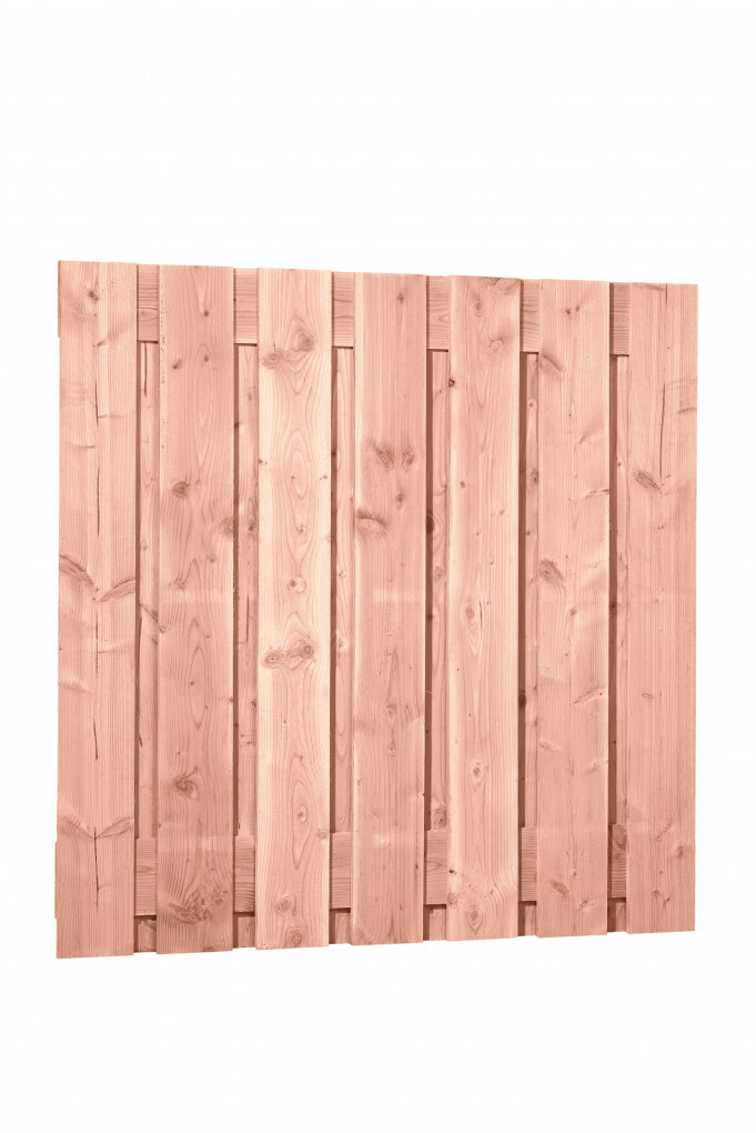 Plankenscherm | Douglas | Fijnbezaagd | 15 planken van 19 mm | 180 x 180 cm | Verticaal | groen behandeld