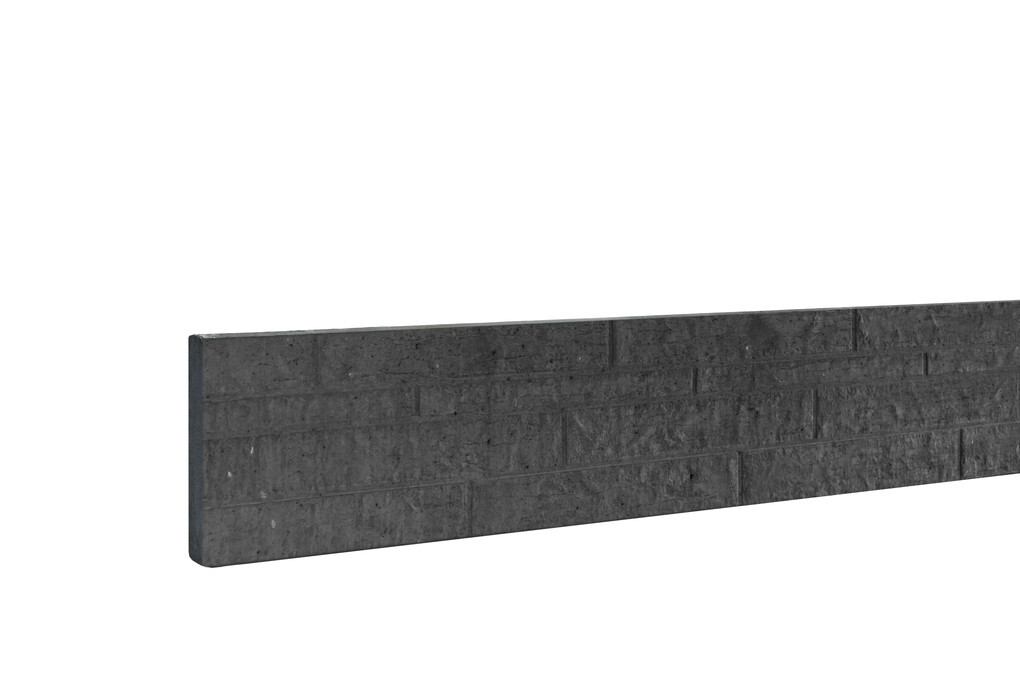 Betonplaat | Rotsmotief | dubbelzijdig | 36 x 3,5 x 184 cm |  Antraciet | ongecoat
